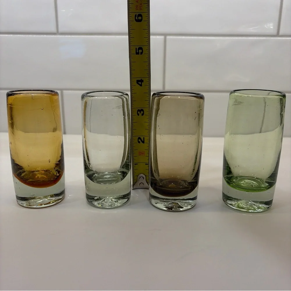 Crate&Barrel brown and Green Shot Glass Set